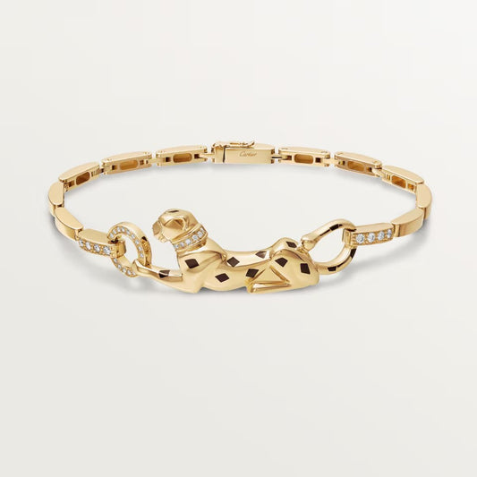 [Lumi Jewelery]PANTHERE HALF DIAMOND ON CHAIN BRACELET