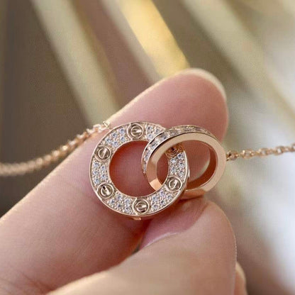 [Lumi Jewelery]LOVE  FULL DIAMOND PENDANT NECKLACE