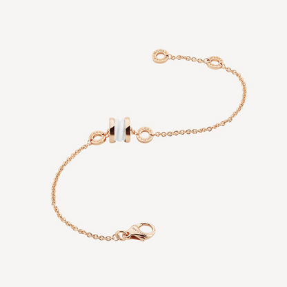 [Lumi Jewels]ZERO 1 SOFT PINK GOLD AND WHITE CERAMIC BRACELET