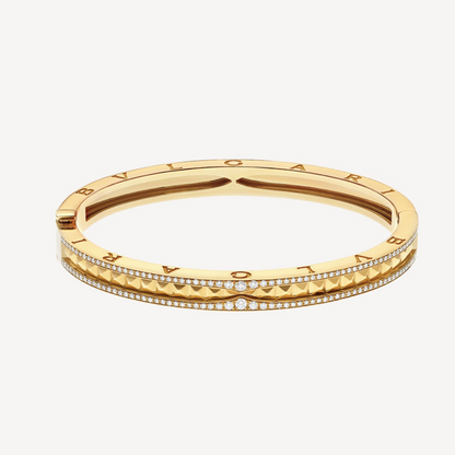 [Lumi Jewels]ZERO 1 SPIRAL AND PAVED DIAMOND GOLD BRACELET