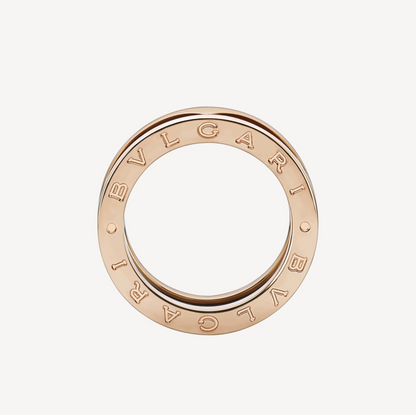 [Lumi Jewels]ZERO 1 TWO-BAND LOOPS AND BLACK CERAMIC PINK GOLD RING