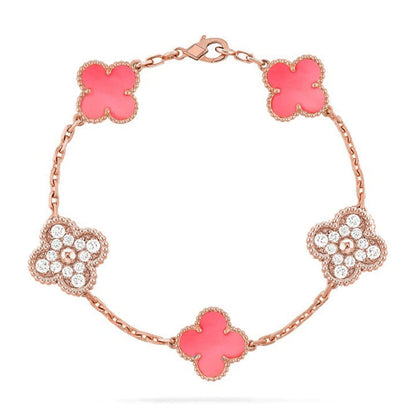 [Lumi Jewels] CLOVER 5 MOTIFS  PINK MOP BRACELET COLLECTION
