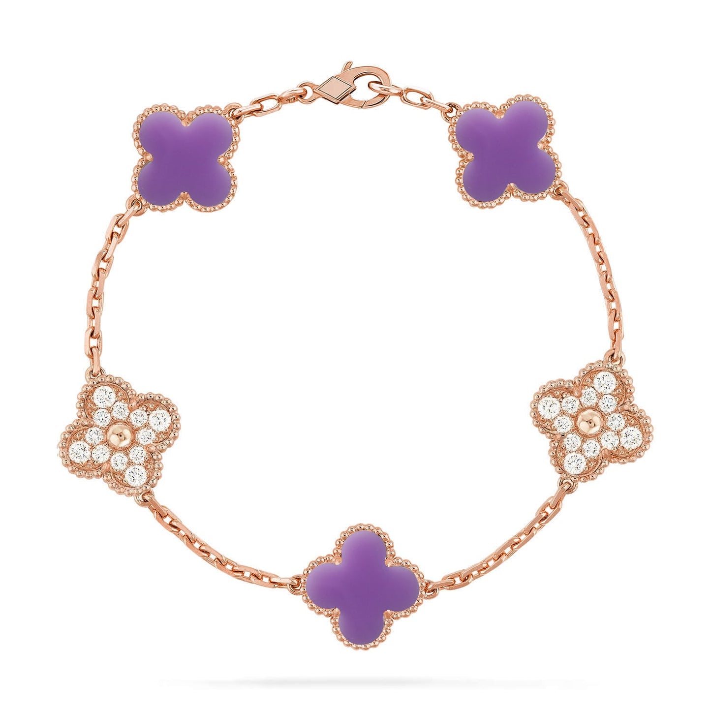 [Lumi Jewels]CLOVER 5 MOTIF LIGHT PURPLE BRACELET COLLECTION