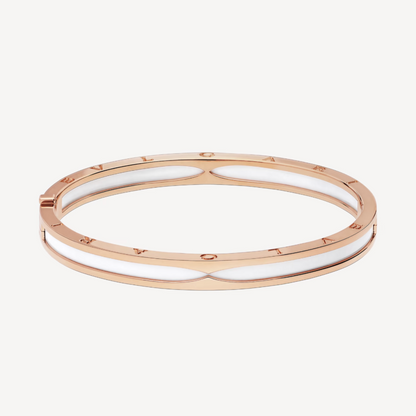 [Lumi Jewels]ZERO 1 PINK GOLD WITH WHITE CERAMIC BRACELET