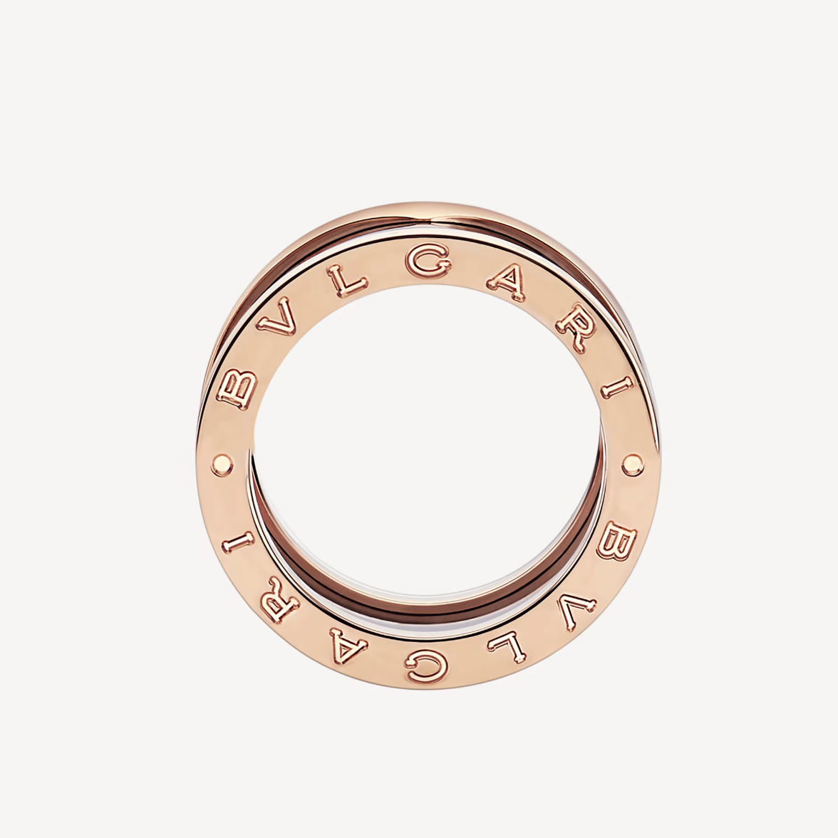 [Lumi Jewels]ZERO 1 FOUR-BAND LOOPS AND BLACK CERAMIC SPIRAL PINK GOLD RING