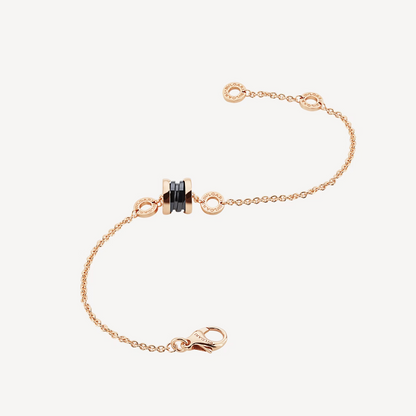 [Lumi Jewels]ZERO 1 SOFT PINK GOLD AND BLACK CERAMIC BRACELET