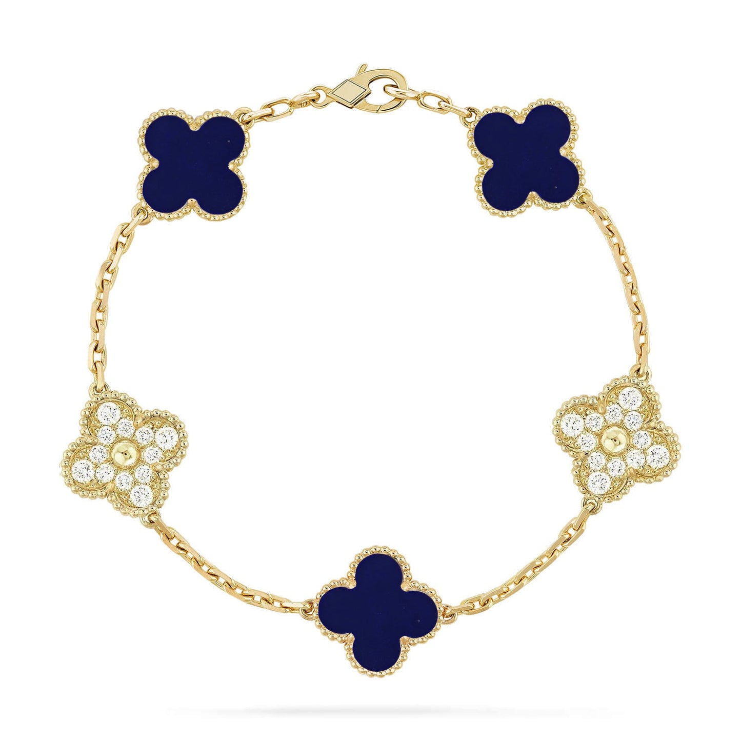 [Lumi Jewels]CLOVER 5 MOTIF LAPIS LAZULI BRACELET COLLECTION