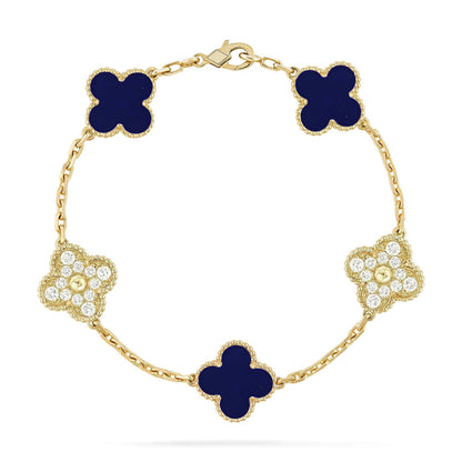 [Lumi Jewels]CLOVER 5 MOTIF LAPIS LAZULI BRACELET COLLECTION