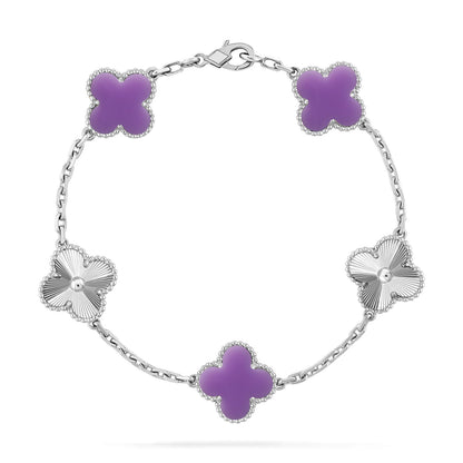 [Lumi Jewels]CLOVER 5 MOTIF LIGHT PURPLE BRACELET COLLECTION