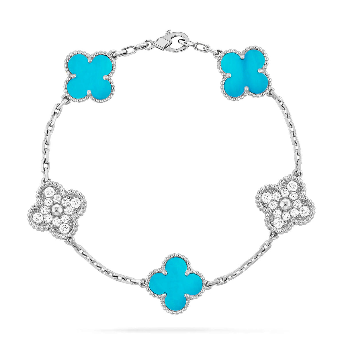 [Lumi Jewellery] CLOVER 5 MOTIF TURQUOISE BRACELET COLLECTION