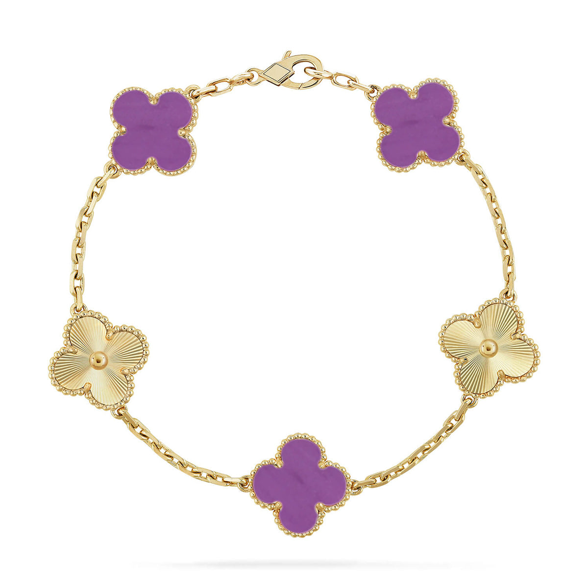[Lumi Jewellery] CLOVER 5 MOTIF VIOLET BRACELET COLLECTION