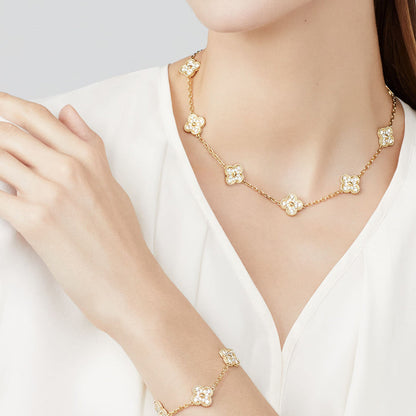 [Lumi Jewels]CLOVER 10 MOTIFS DIAMOND NECKLACE