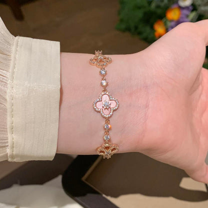 [Lumi Jewels]CLOVER 5 MOTIF PINK BLUE RED WHITE BRACELET