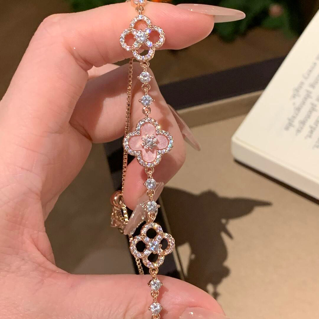 [Lumi Jewels]CLOVER 5 MOTIF PINK BLUE RED WHITE BRACELET