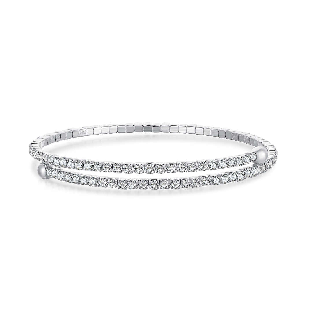 [Lumi Jewels]Row of Diamonds Round Fashion Bracelet