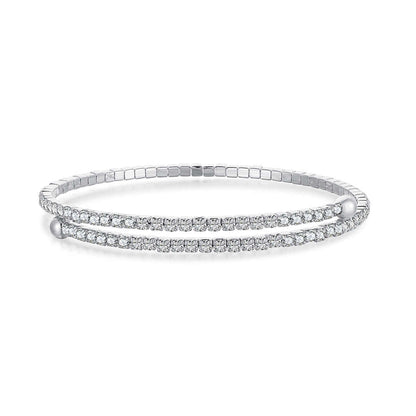 [Lumi Jewels]Row of Diamonds Round Fashion Bracelet