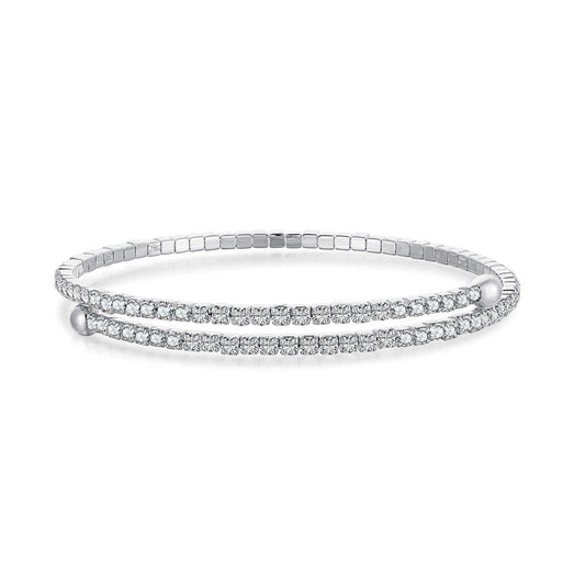 [Lumi Jewels]Row of Diamonds Round Fashion Bracelet