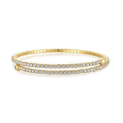 [Lumi Jewels]Row of Diamonds Round Fashion Bracelet