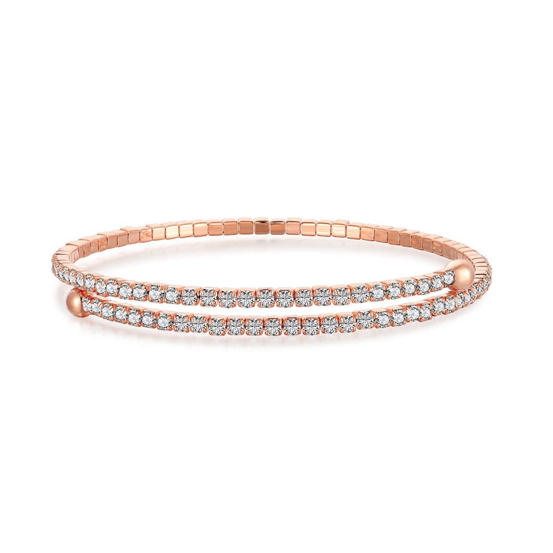 [Lumi Jewels]Row of Diamonds Round Fashion Bracelet