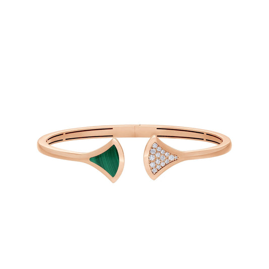 [Lumi Jewels]DREAM BRACELET OPEN MALACHITE PINK GOLD