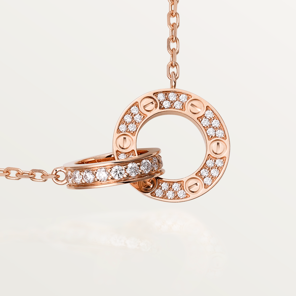 [Lumi Jewelery]LOVE  FULL DIAMOND PENDANT NECKLACE