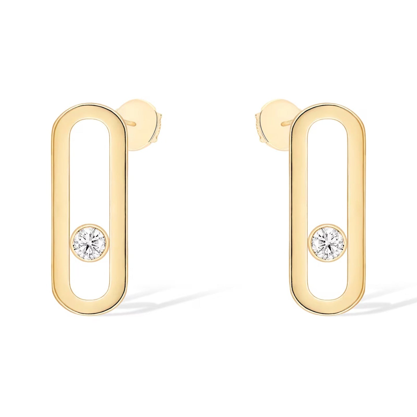 [Lumi]MOVE UNO SMALL 1 DIAMOND EARRINGS
