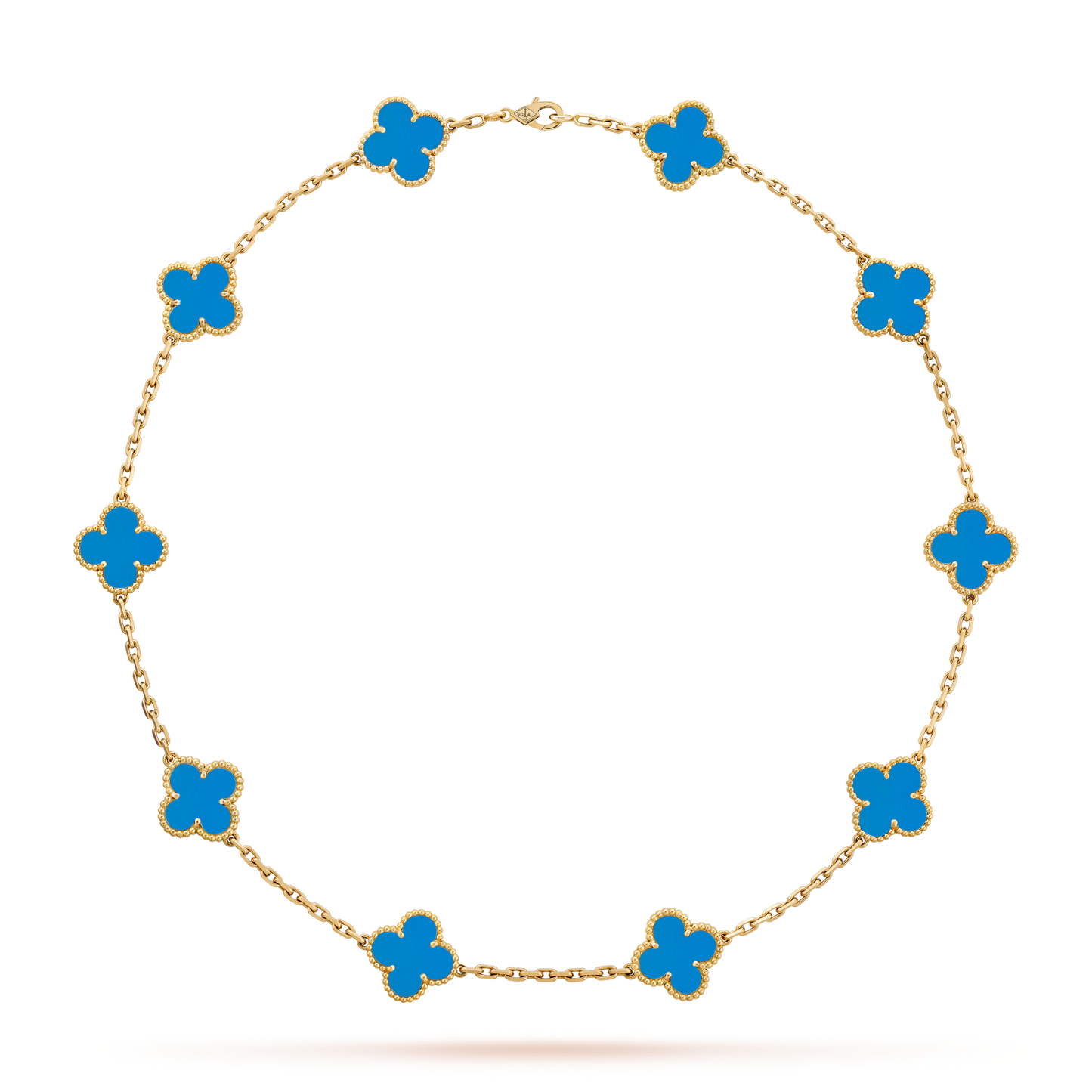 [Lumi Jewels]CLOVER 10 MOTIFS BLUE AGATE NECKLACE