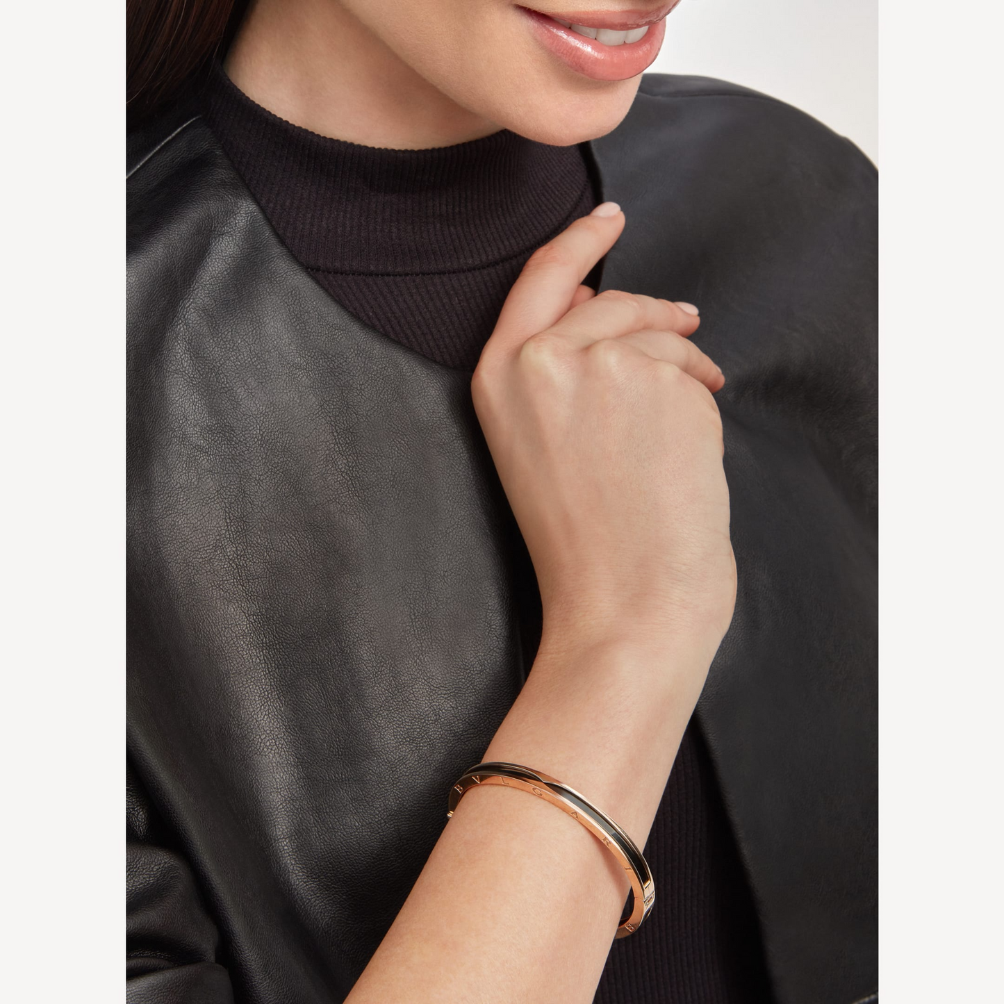 [Lumi Jewels]ZERO 1 PINK GOLD WITH BLACK CERAMIC BRACELET