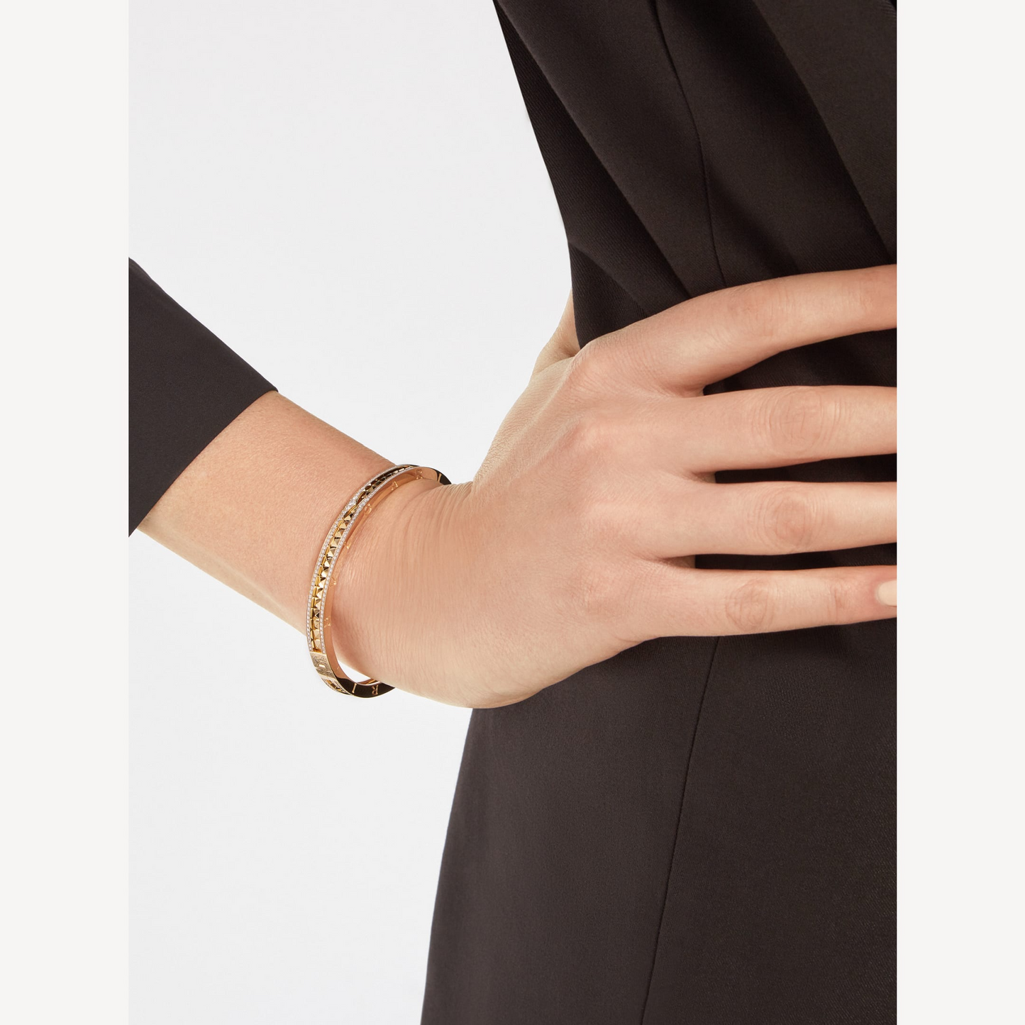 [Lumi Jewels]ZERO 1 SPIRAL AND PAVED DIAMOND GOLD BRACELET