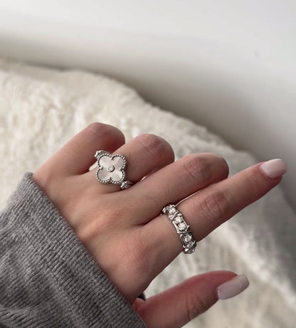 [Lumi Jewels]BAGUE RÉVERSIBLE TRÈFLE EN ARGENT