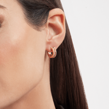 [Lumi Jewels]ZERO 1 ROCK GOLD EARRINGS WITH STUDDED SPIRAL AND PAVED DIAMONDS