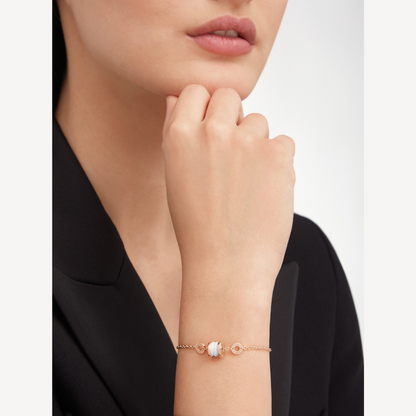[Lumi Jewels]ZERO 1 SOFT PINK GOLD AND WHITE CERAMIC BRACELET