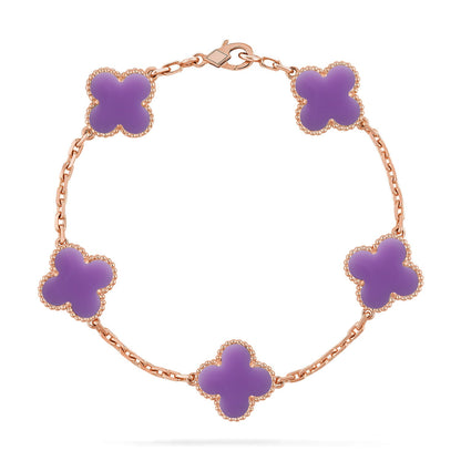 [Lumi Jewels]CLOVER 5 MOTIF LIGHT PURPLE BRACELET COLLECTION