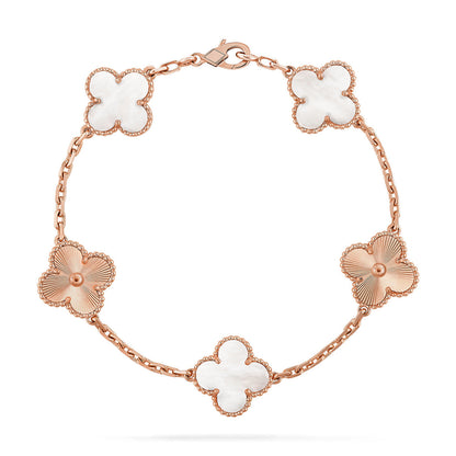 [Lumi Jewels]CLOVER WHITE PEARL MOP 5 MOTIF BRACELET COLLECTION