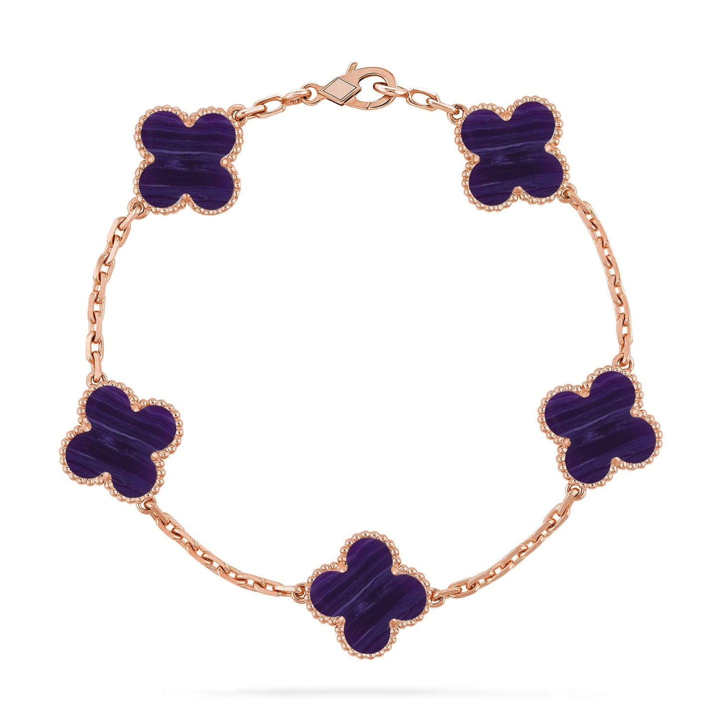 [Lumi Jewels]CLOVER 5 MOTIF PURPLE STRIPES BRACELET COLLECTION