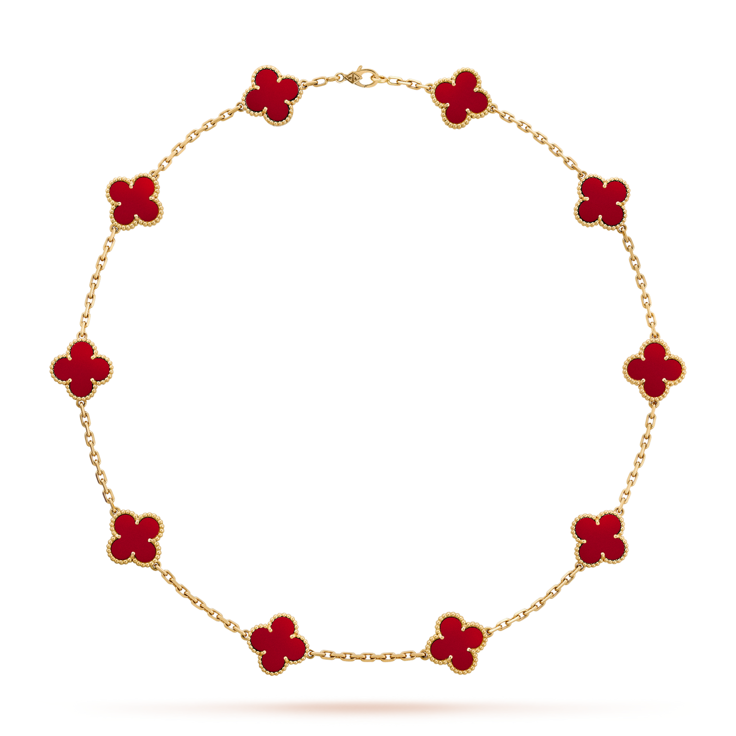 [Lumi Jewels]CLOVER 10 MOTIFS CARNELIAN NECKLACE