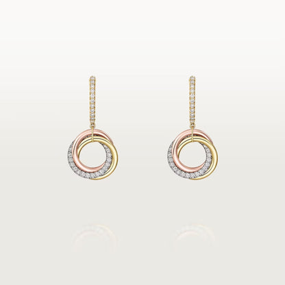 [Lumi Jewelery]TRINITY HALF DIAMOND  EARRINGS