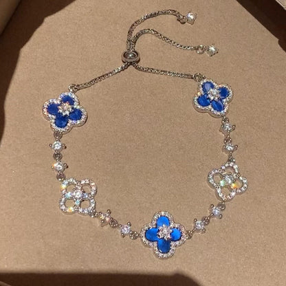 [Lumi Jewels]CLOVER 5 MOTIF PINK BLUE RED WHITE BRACELET