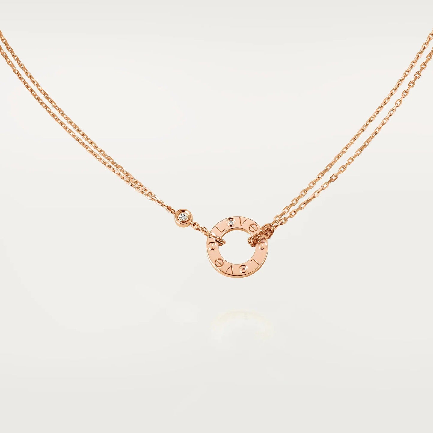 [Lumi Jewelery]LOVE NECKLACE 16MM 2 DIAMONDS
