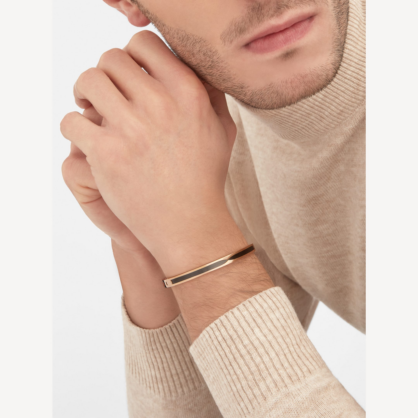 [Lumi Jewels]ZERO 1 PINK GOLD WITH BLACK CERAMIC BRACELET