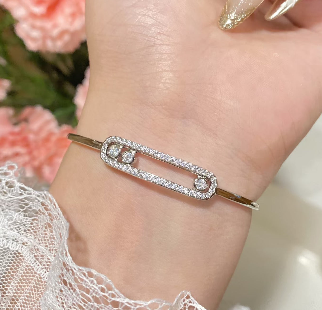 [Lumi]Move Pav茅 Diamond Bangle Bracelet M