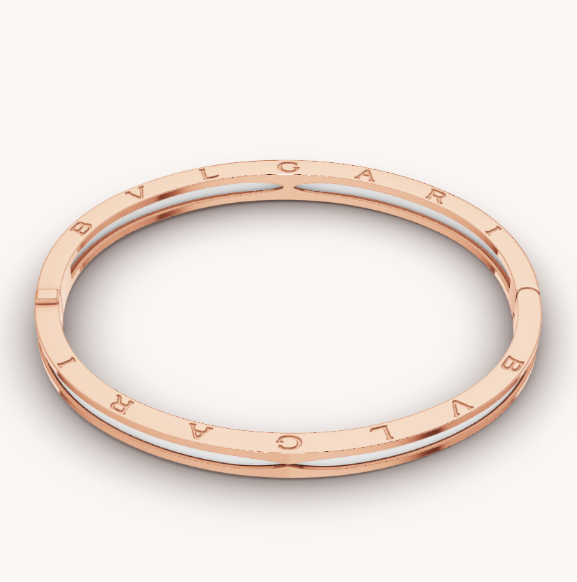 [Lumi Jewels]ZERO 1 PINK GOLD WITH WHITE CERAMIC BRACELET