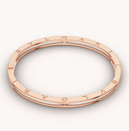 [Lumi Jewels]ZERO 1 PINK GOLD WITH WHITE CERAMIC BRACELET