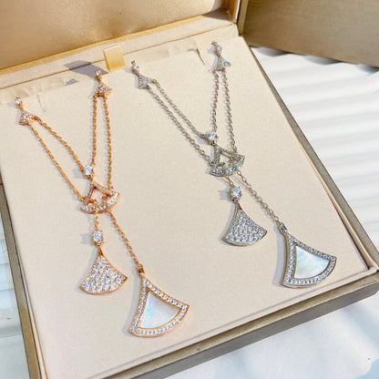 [Lumi Jewels]COLLIER DE RÊVE Nacre Blanche Diamants Entiers