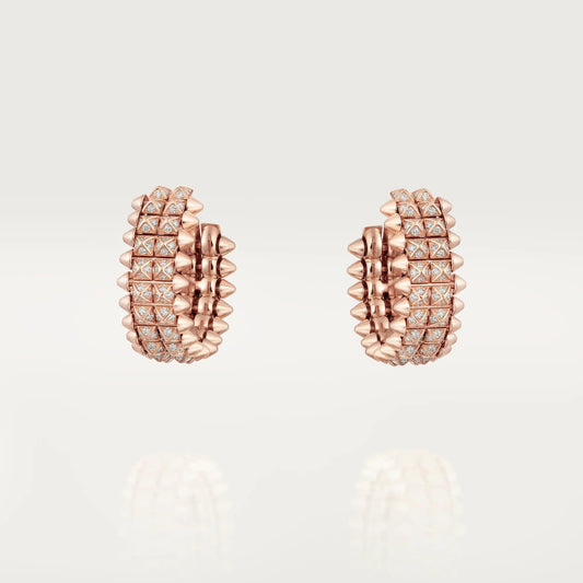 [Lumi Jewelery]CLASH 9.2MM FULL DIAMOND DOUBLE ROW EARRINGS