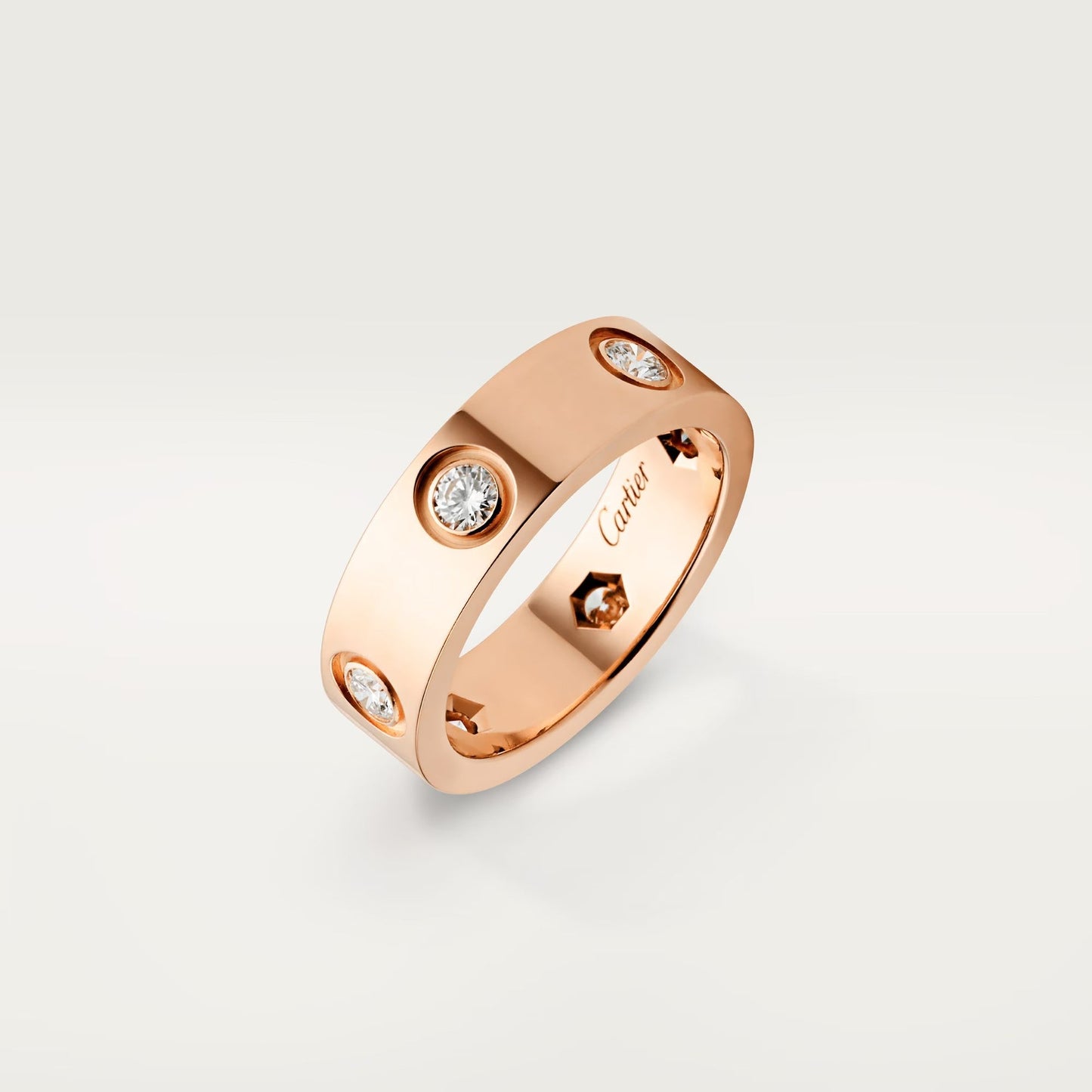[Lumi Jewelery]LOVE 5.5MM 6 DIAMOND RING