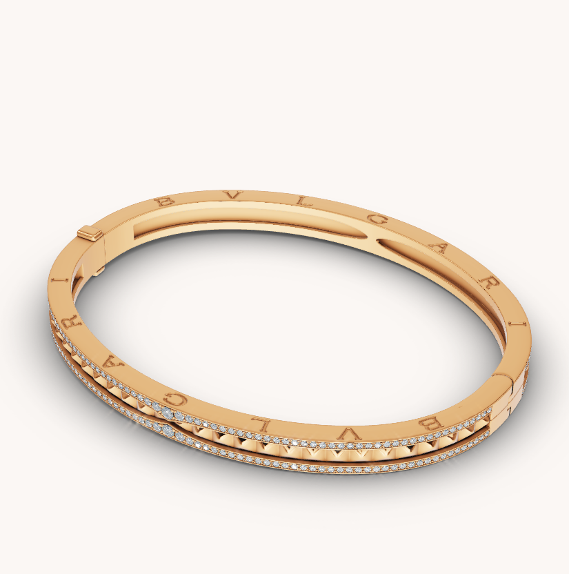 [Lumi Jewels]ZERO 1 SPIRAL AND PAVED DIAMOND GOLD BRACELET