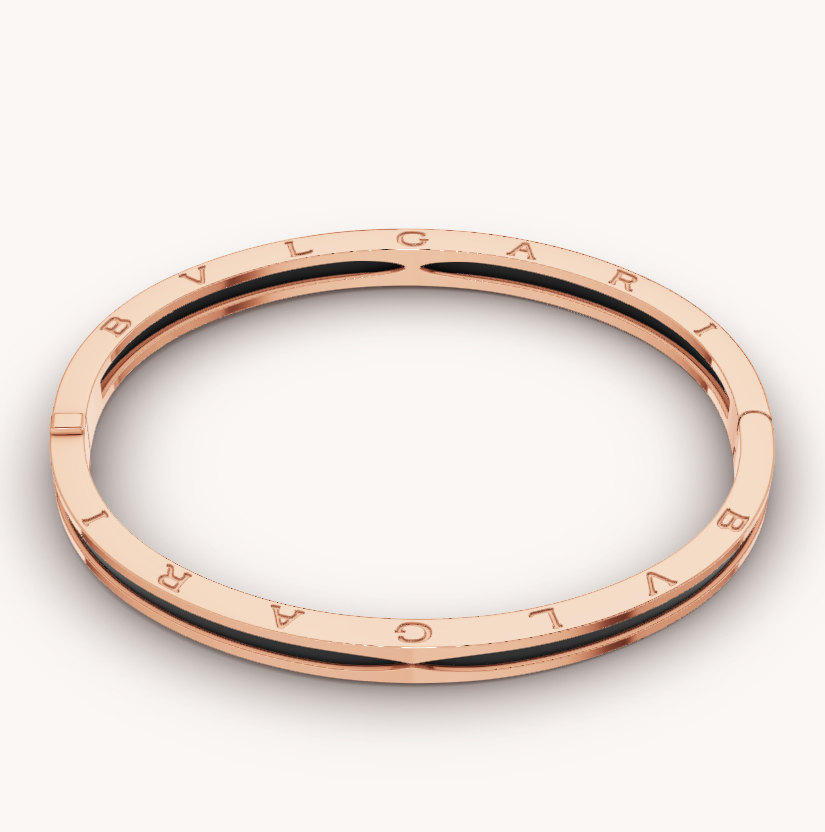 [Lumi Jewels]ZERO 1 PINK GOLD WITH BLACK CERAMIC BRACELET