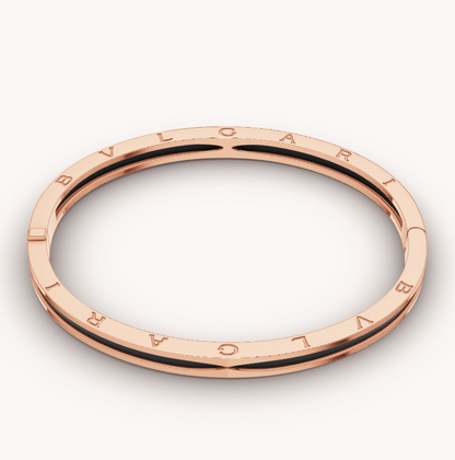 [Lumi Jewels]ZERO 1 PINK GOLD WITH BLACK CERAMIC BRACELET