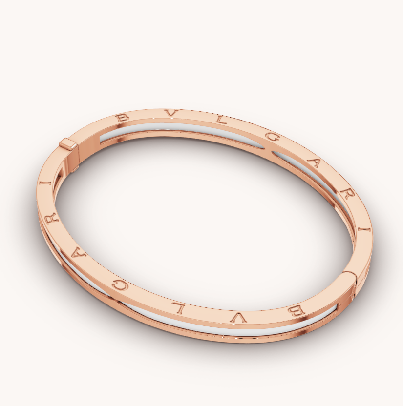 [Lumi Jewels]ZERO 1 PINK GOLD WITH WHITE CERAMIC BRACELET